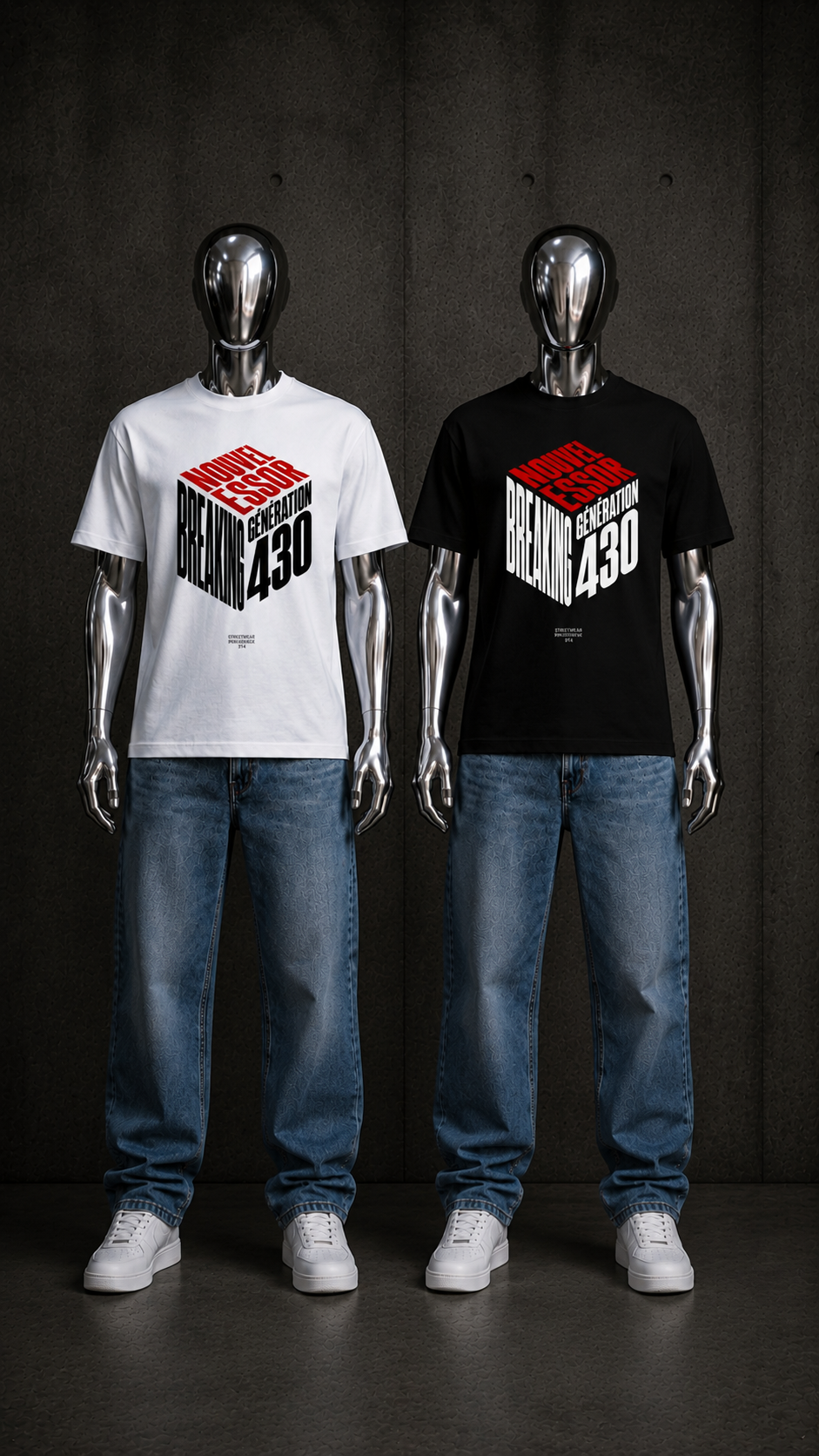 BREAKING (Pré-commande) T-shirt unisexe adulte blanc/noir