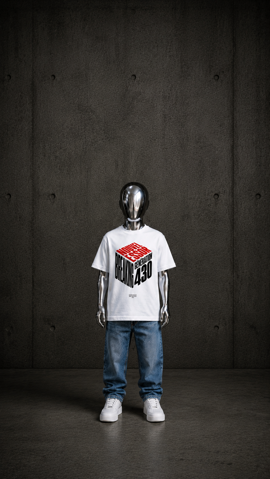 BREAKING ( Pré-commande) T-shirt unisexe enfant blanc/noir