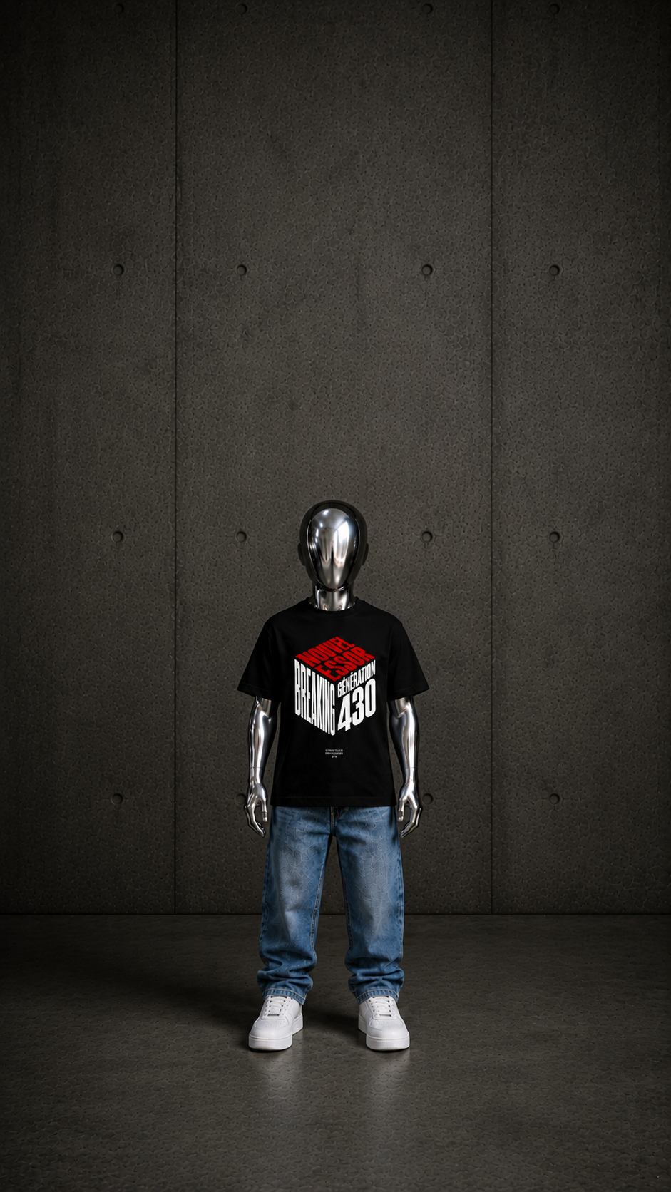 BREAKING ( Pré-commande) T-shirt unisexe enfant blanc/noir