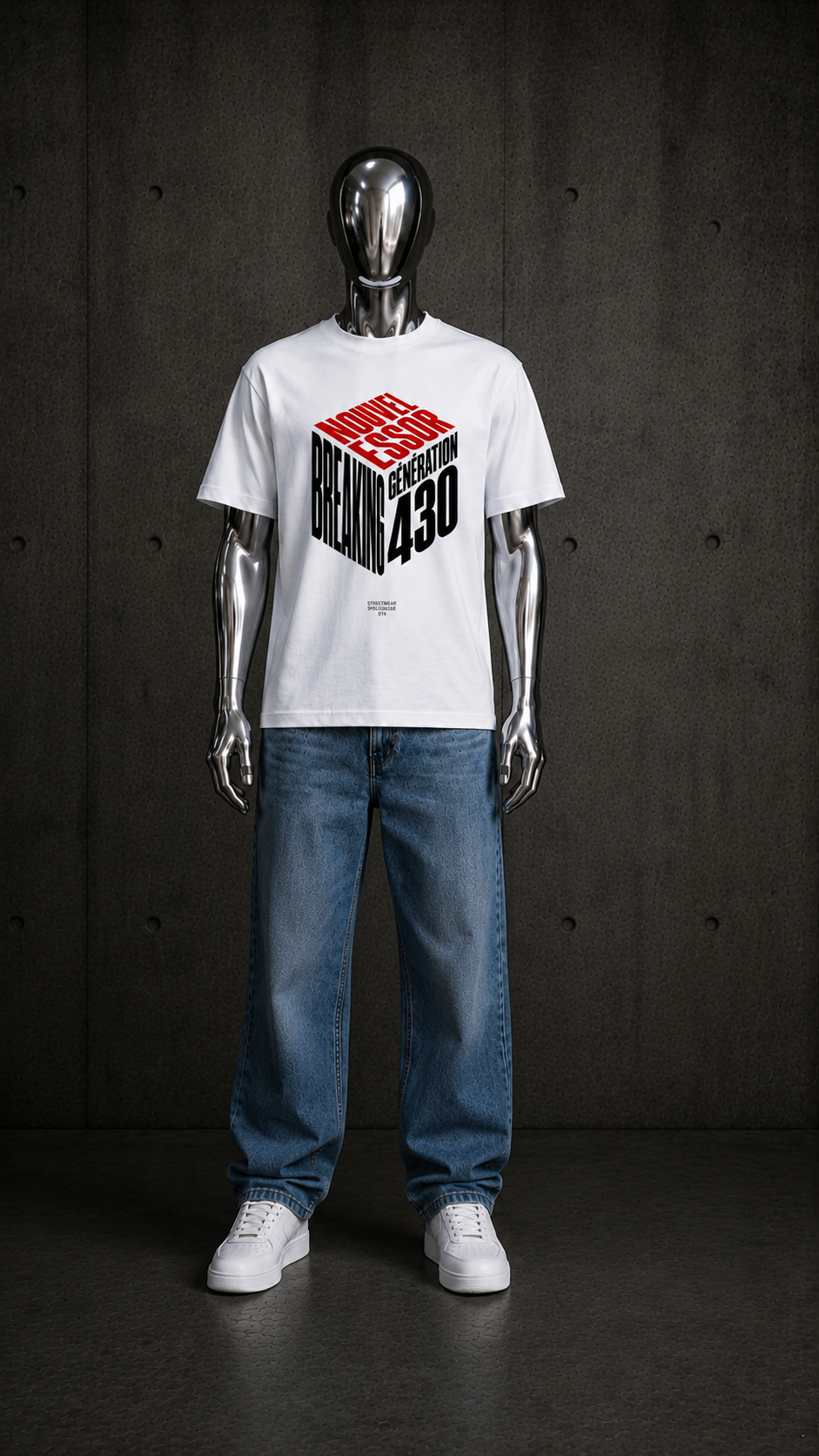 BREAKING (Pré-commande) T-shirt unisexe adulte blanc/noir