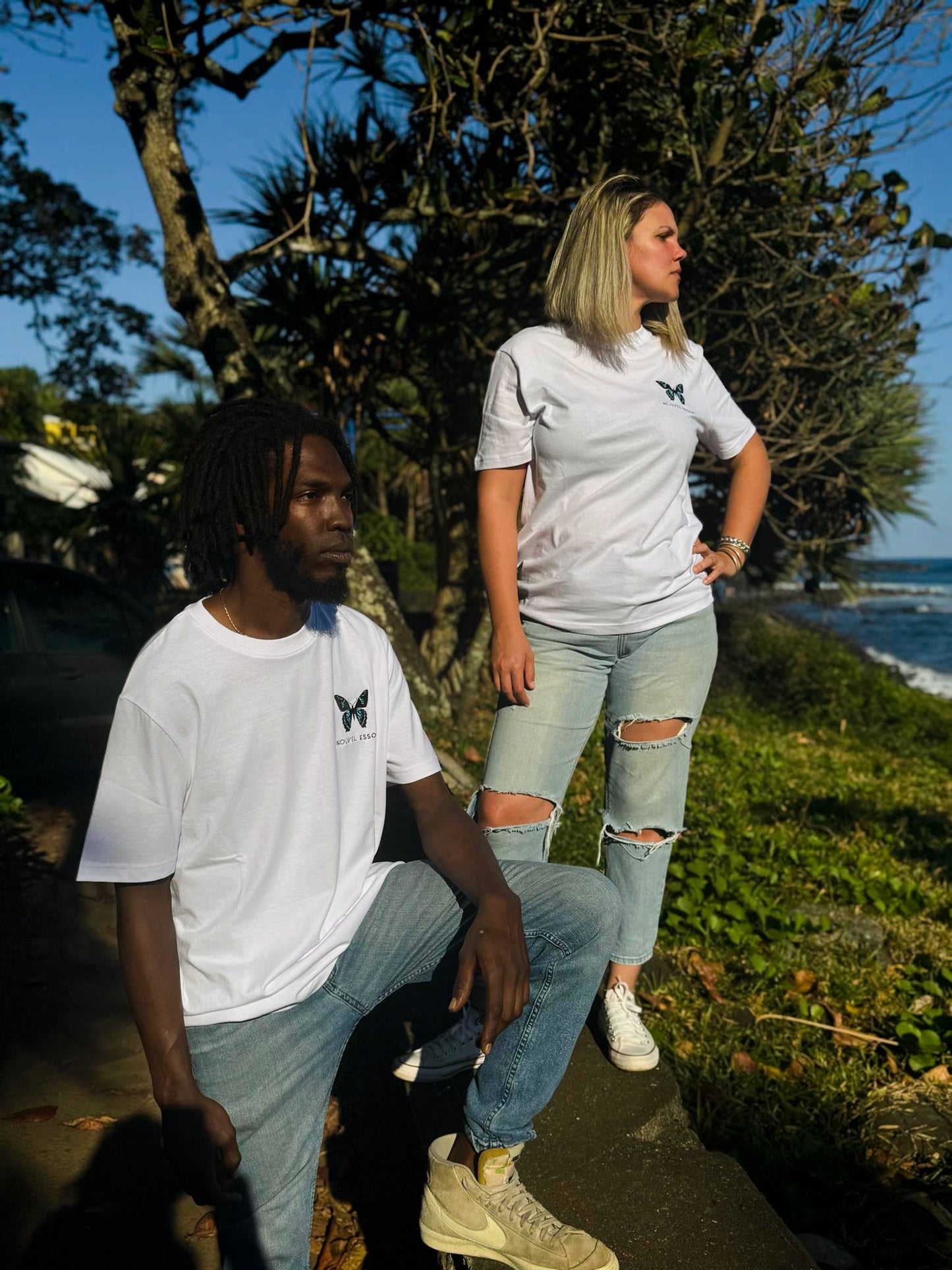 T-shirt Papillon blanc unisexe