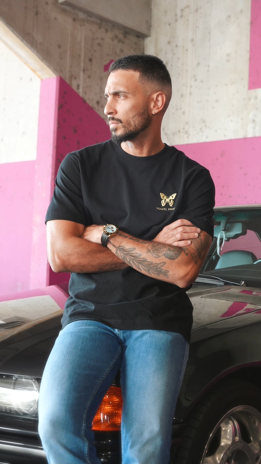T-shirt Papillon BLACK GOLD unisexe
